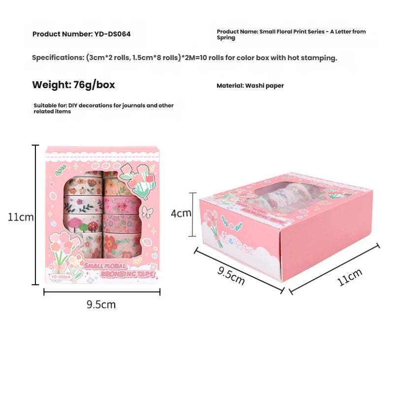 Spring Day Letter Washi Tape Set featuring spring, and letter designs for journaling, scrapbooking and collage