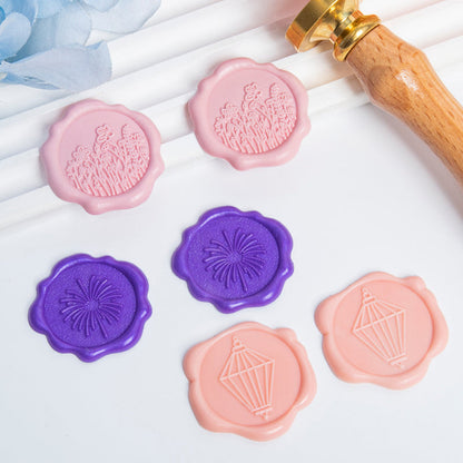 Relief flower bed Wax Seal Sticker