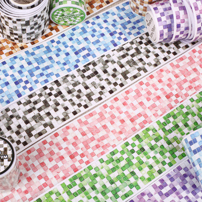Watercolor Mosaic Series Washi Tape featuring color designs for journaling, scrapbooking and collage