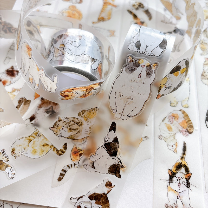 3cm*200cm Cute Cat Die Cutting Washi/PET/Fog PET Tape