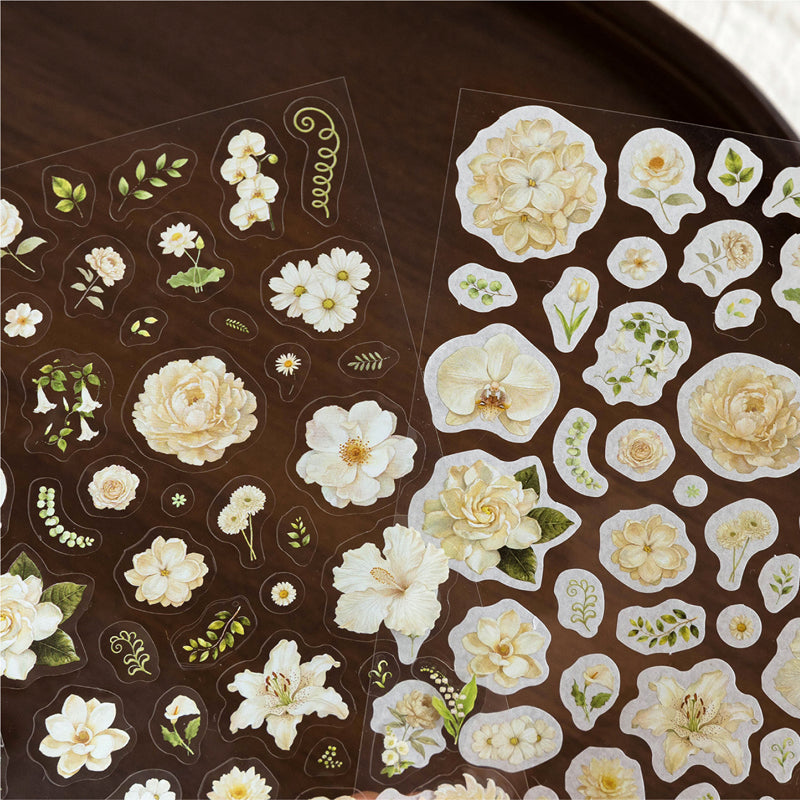 Flower Letter Series Sticker featuring flower, and letter designs for journaling, scrapbooking and collage
