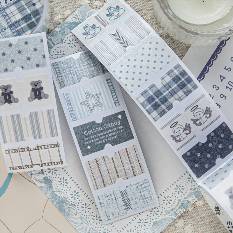 Handmade fabric label series Die Cutting Washi Tape for journaling, scrapbooking and collage