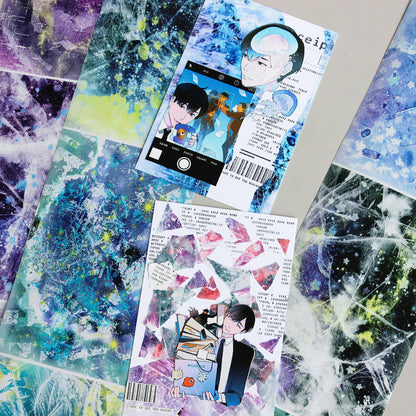 Whole Roll 10cm*5m Past of Stardust Washi Tape featuring star designs for journaling, scrapbooking and collage
