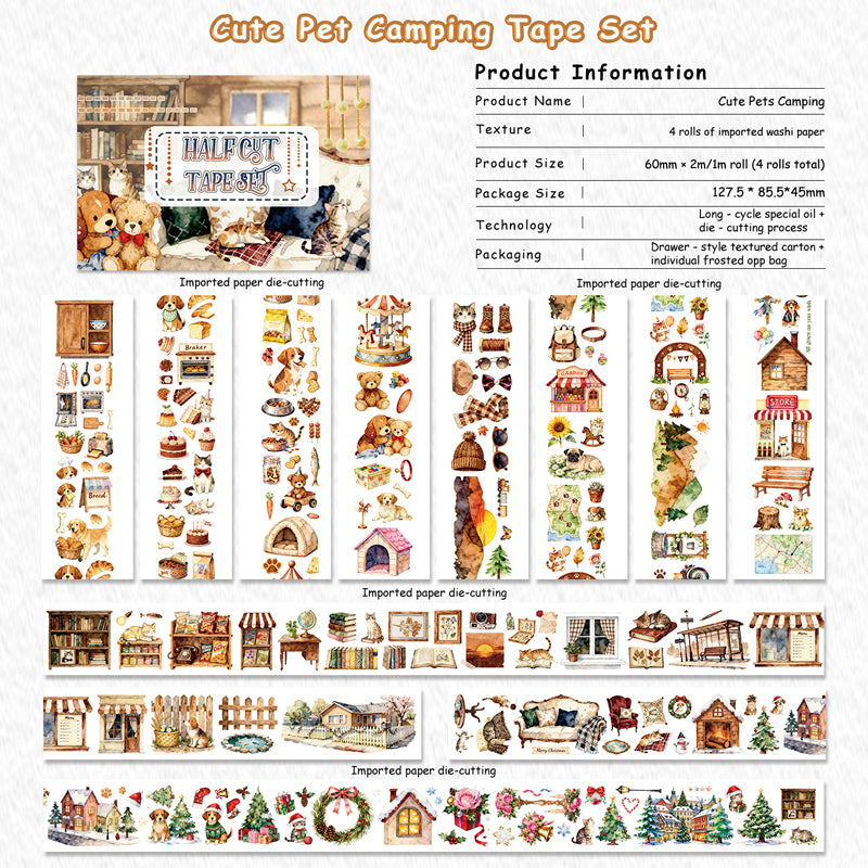 Cute Pet Camping Tape Set
