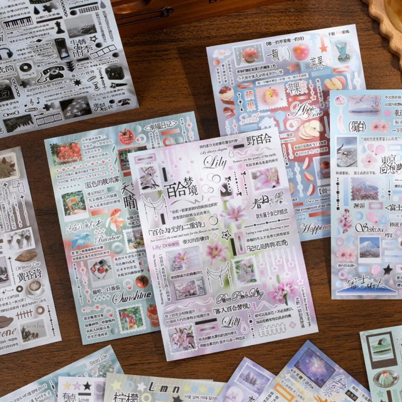 Flowers Hidden in the Mist Sticker Book