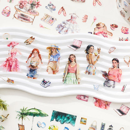 Character Life Series Die Cutting Fog PET Tape Set for journaling, scrapbooking and collage