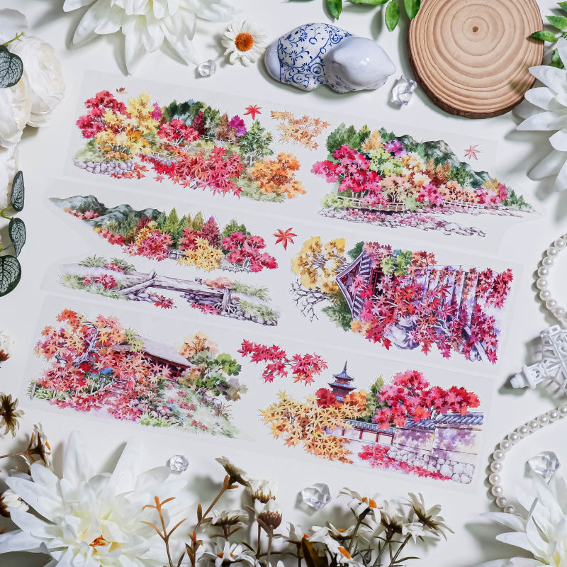 Whole Roll 7.5cm*5m When The Leaves Turn Red Die Cutting PET Tape