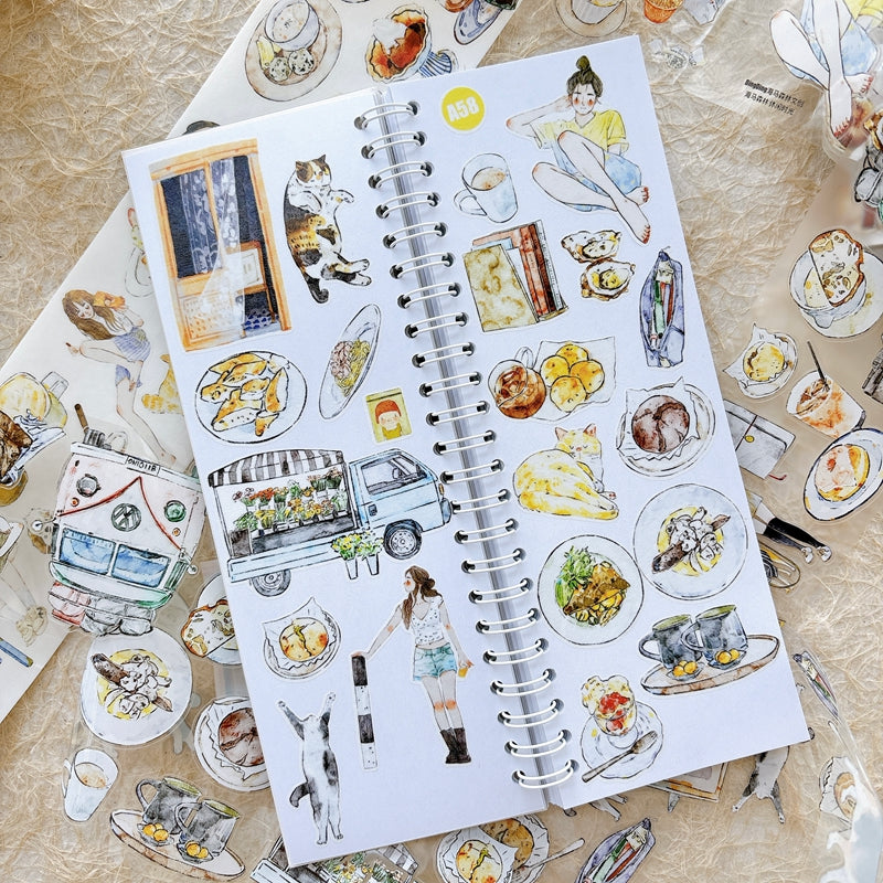 Whole Roll 6cm*5m Leisure Time Die Cutting Washi/PET/Fog PET Tape