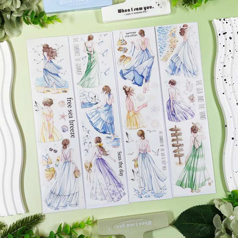 Whole Roll 6cm*5m Summer Breeze Washi/Shell Light PET Tape