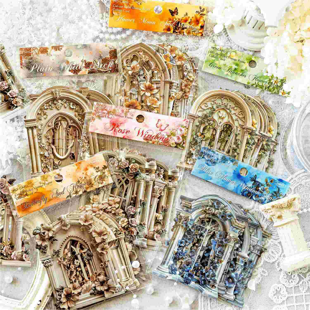 Vintage Floral Window Sticker Pack