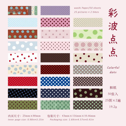 BasicHandcraft Series Washi Paper Long Strip Sticker Book