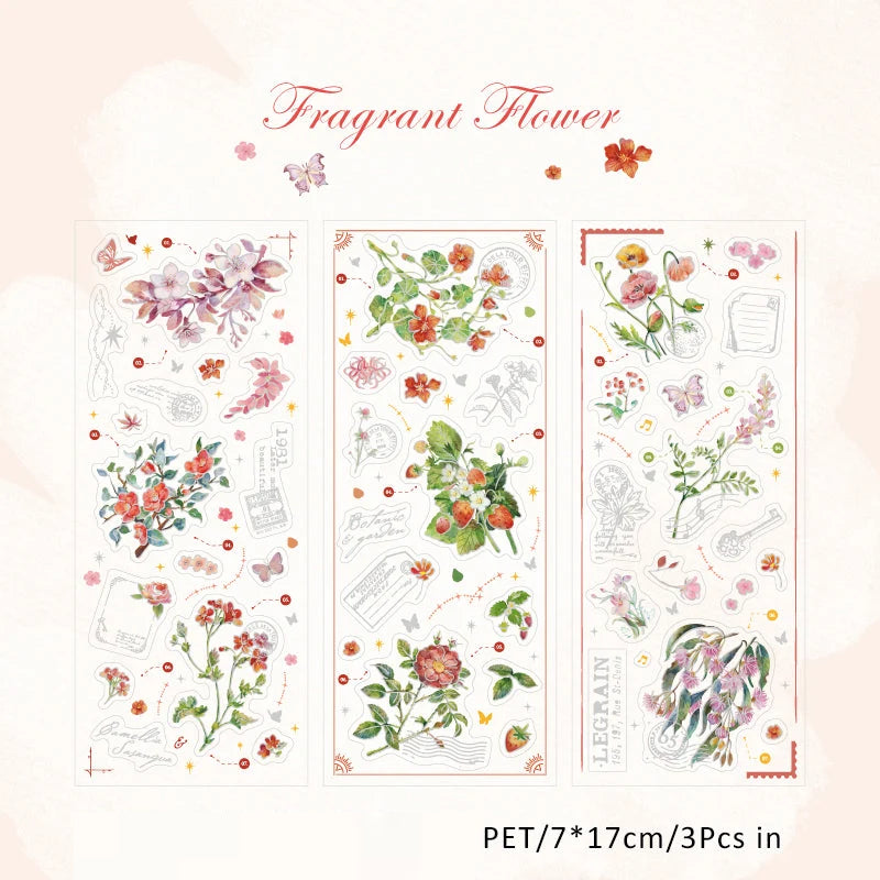 Vintage Plant Guide Sticker Set – Cottagecore Scrapbooking & Bullet Journal Sticker