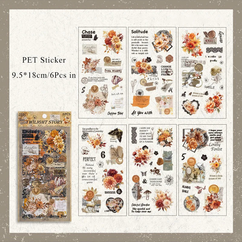 Falling Floral Bud Net Sticker Sheet – Aesthetic Botanical Journaling & Scrapbook Sticker