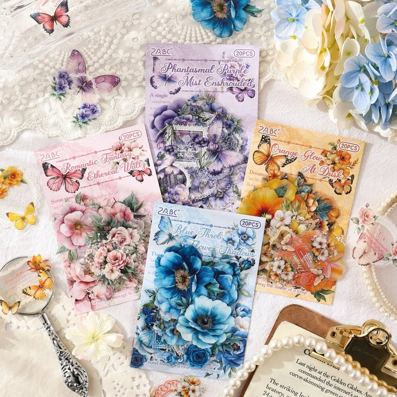 Vintage Floral Sticker Set – 20 Pieces