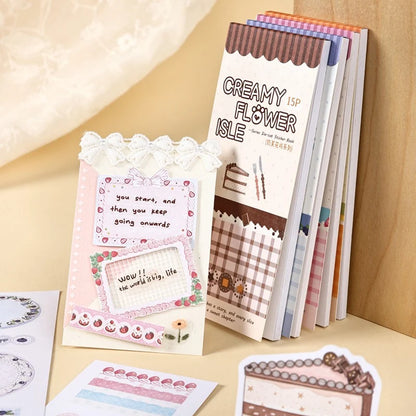 Creamy Flower Isle Die-Cut Sticker Book