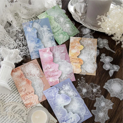 Moonlit White Garden Flower Sticker Pack