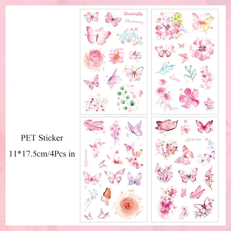 Flower Blossom Sticker Sheet – Aesthetic Floral Journaling & Scrapbook Sticker
