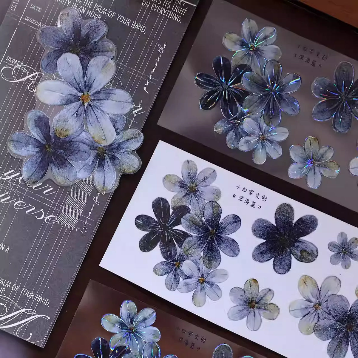 Deep Sea Blue Vintage Floral PET & Washi Tape