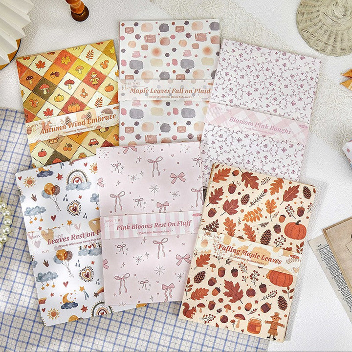 Blossom Pink Boughs Lightly Retro Textured Material Paper