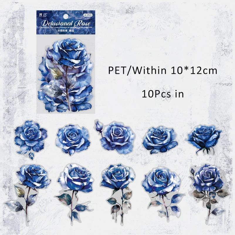 Dreamy Rose Sticker Sheet – Aesthetic Romantic Journaling & Scrapbook Sticker