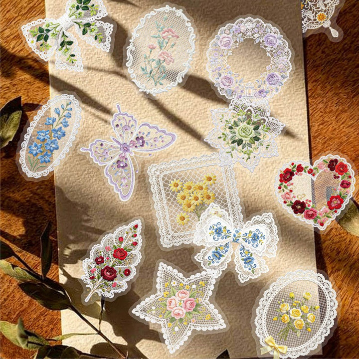 Sheer Floral Series Sticker Pack featuring floral designs for journaling, scrapbooking and collage
