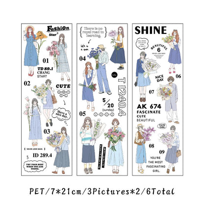 Romantic Floral Love Sticker Sheet – Aesthetic Planner & Journal Decoration Sticker