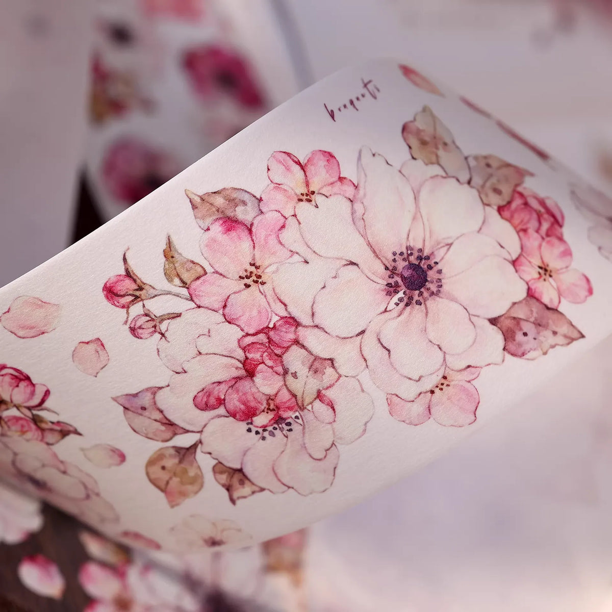 Peach Blossom Vintage Floral PET & Washi Tape