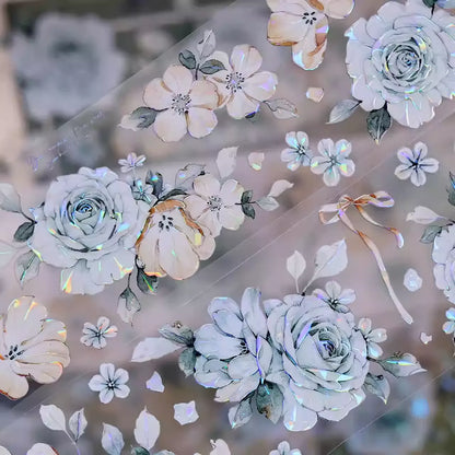 Mint Green Vintage Floral PET & Washi Tape