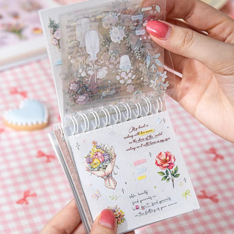 Flowers & Poetry of Life PET Coil Sticker Book