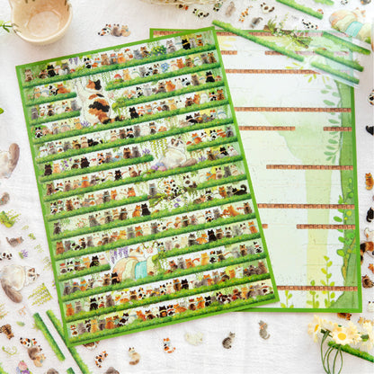 Cat Fantasy Adventure Series 3D Sticker featuring fantasy, and cat designs for journaling, scrapbooking and collage