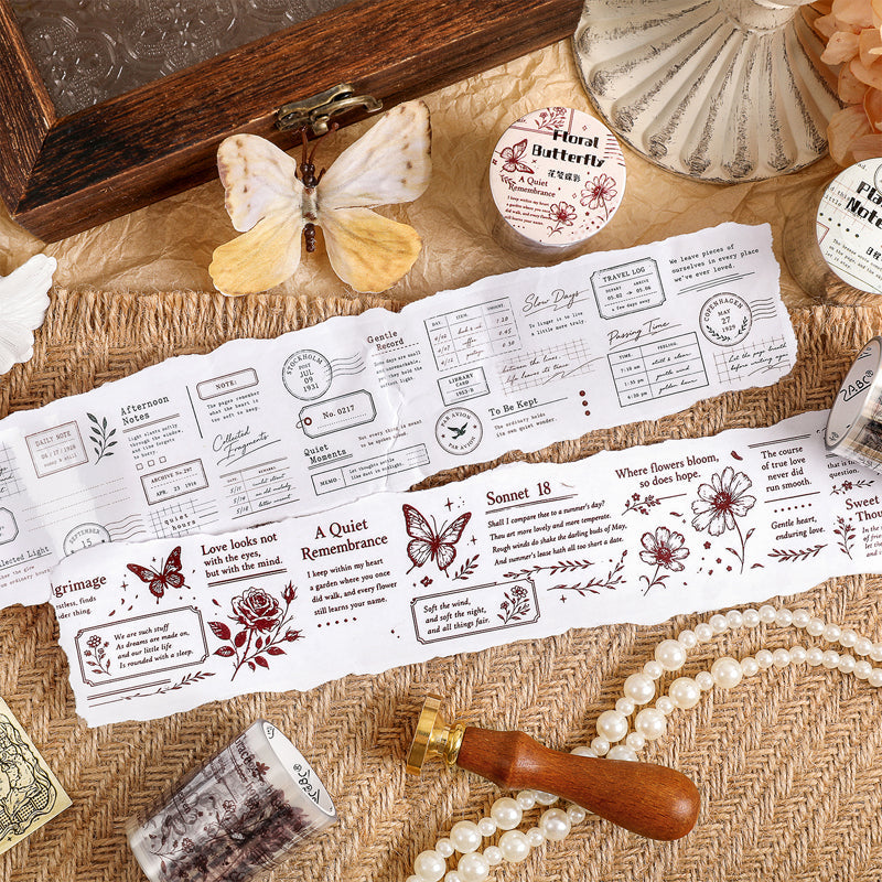 Ink Stains Letter Series PET Tape featuring letter designs for journaling, scrapbooking and collage