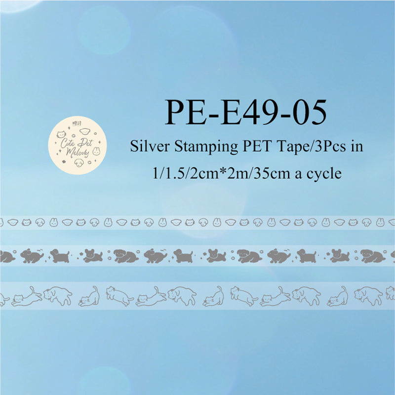 Silver Special Issue Series Silver Stamping PET Tape Set