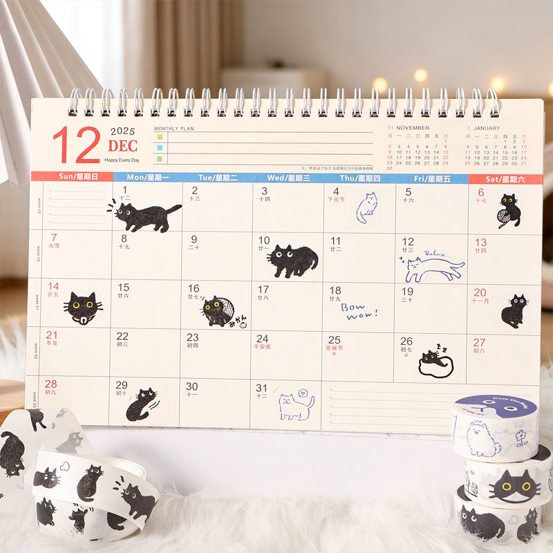 Cute Cat Series Washi Tape featuring cat designs for journaling, scrapbooking and collage