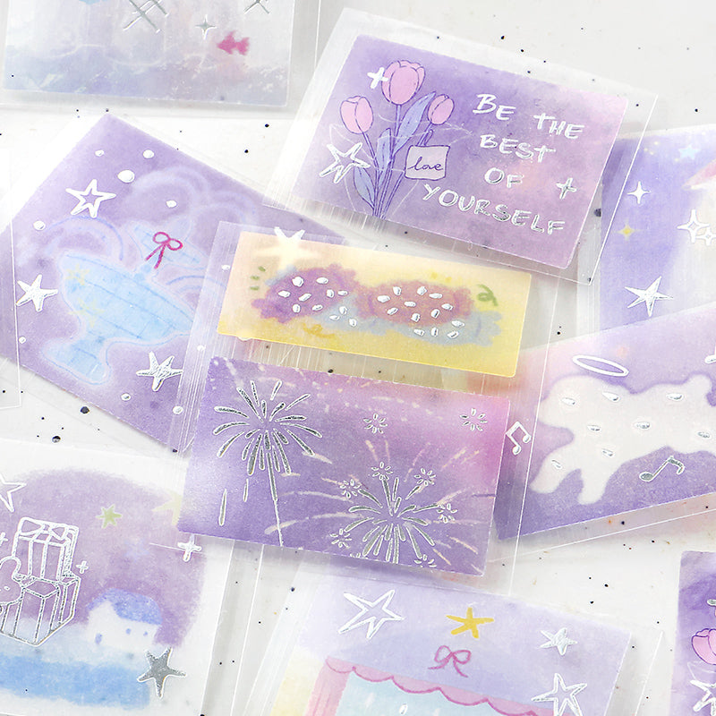 Milk Mist Wandering Series Die Cutting Silver Stamping Sulfuric Paper Tape