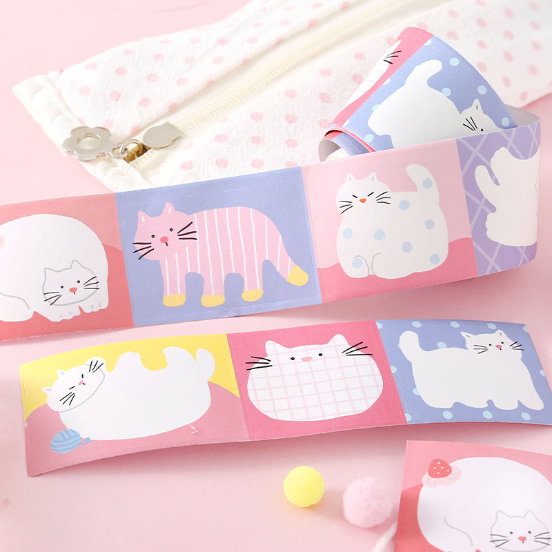 Flat Cat Diary Series Die Cutting Writing Paper Tape