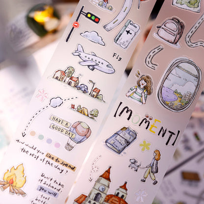 5.5cm*125cm The Journey Die Cutting Washi/Fog PET Tape for journaling, scrapbooking and collage