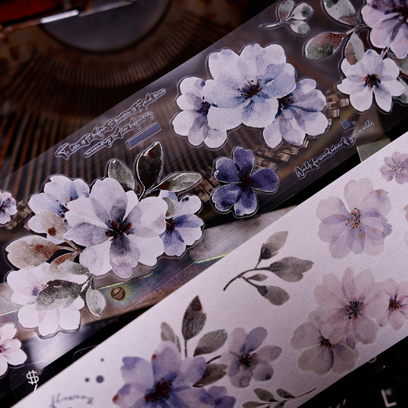 5.5cm*150cm Luxuriant Branches Die Cutting Washi/PET Tape for journaling, scrapbooking and collage