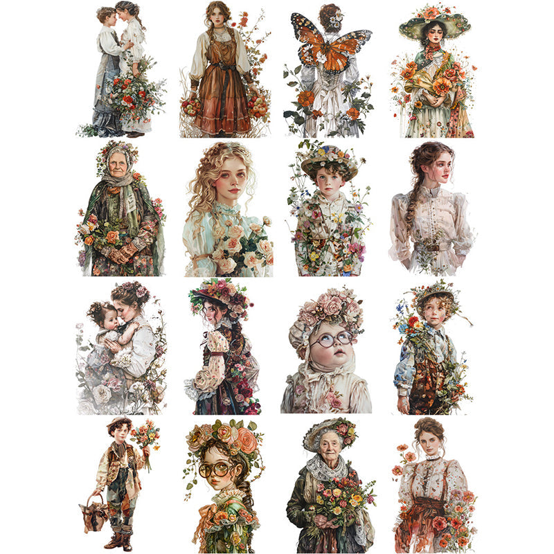 Vintage Flower Girl Sticker