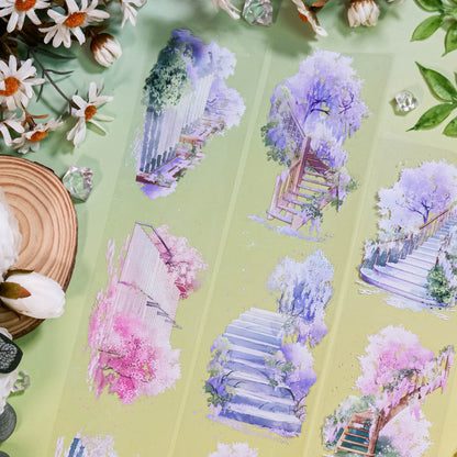 Whole Roll 6.5cm*5m Four Seasons Flower Stairs PET Tape