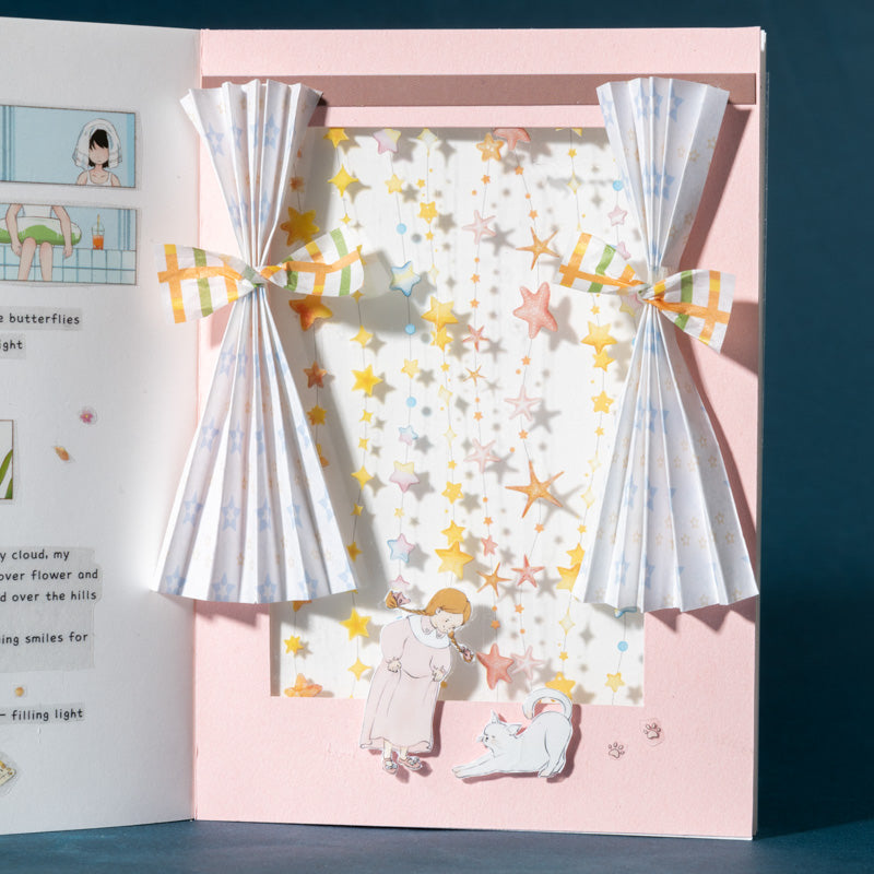 Curtain Fragmented Light Series PET Tape featuring light designs for journaling, scrapbooking and collage