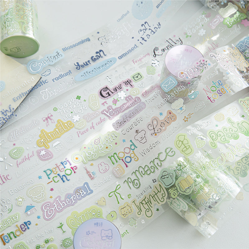 Rolling Characters Series Die Cutting Silver Stamping PET Tape