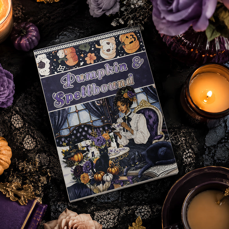 The Witch's Manor Sticker Book featuring book designs for journaling, scrapbooking and collage