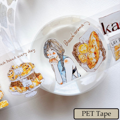 6cm*166cm Bread Girl Die Cutting Washi/PET/Fog PET Tape