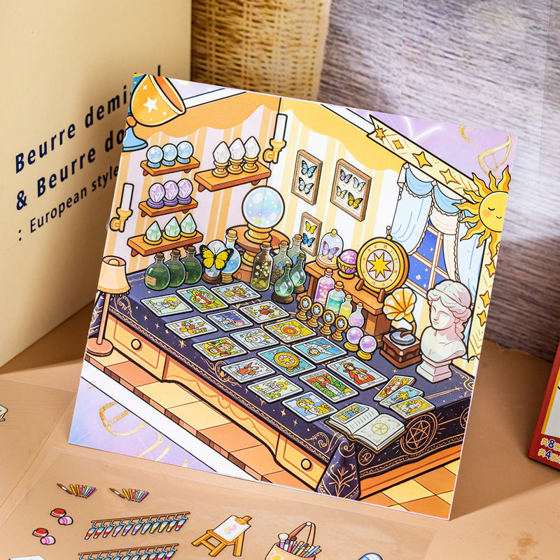 Corner Of Desk Series 3D Sticker Book featuring book designs for journaling, scrapbooking and collage