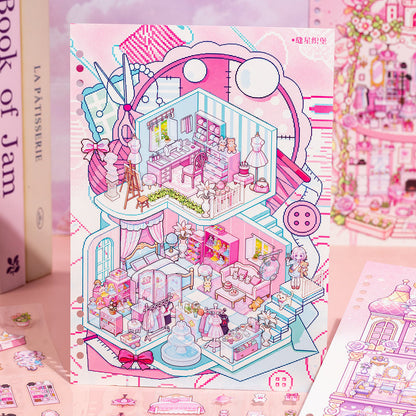 Fairy Tales World 3D Sticker Book featuring fairy, tale, and book designs for journaling, scrapbooking and collage