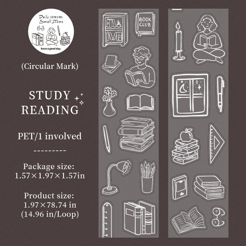 Daily Essentials Series Die Cutting Silver Stamping PET Tape