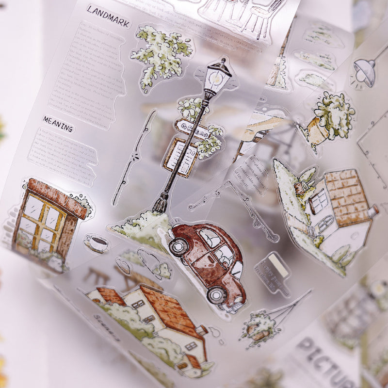 5.5cm*120cm Plain trivial Die Cutting Gold Stamping Washi/PET/Fog PET Tape featuring old, and gold designs for journaling, scrapbooking and collage