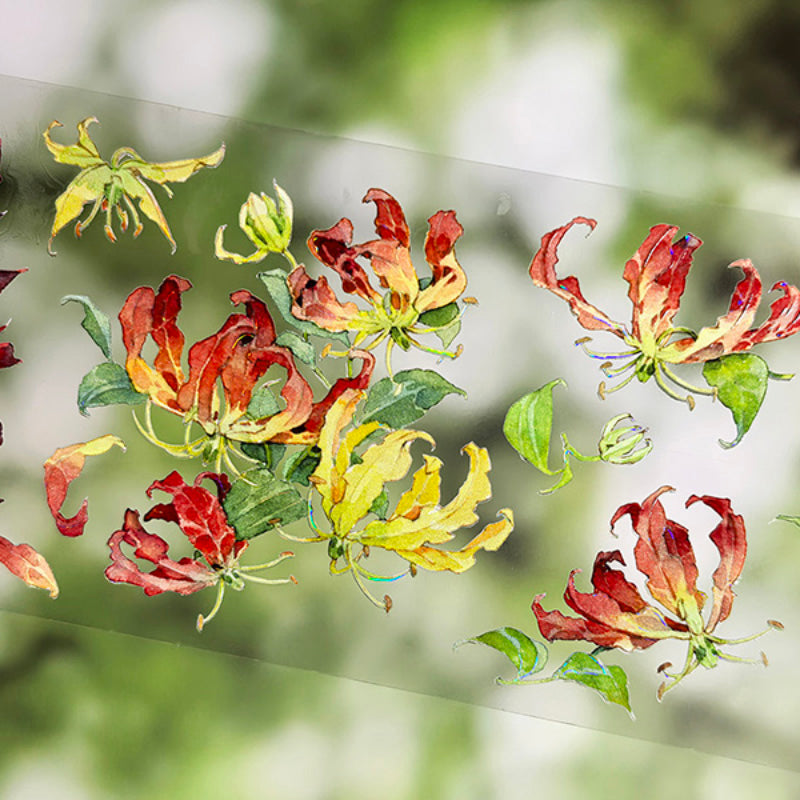 Whole Roll 6cm*5m Garland Lily Shell Light PET Tape featuring light designs for journaling, scrapbooking and collage