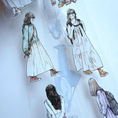 4.5cm*333cm Set Off On Journey Die Cutting Washi/PET/Fog PET Tape for journaling, scrapbooking and collage