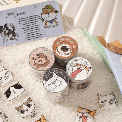 Ugly Face Cats Dogs Series Die Cutting PET Tape